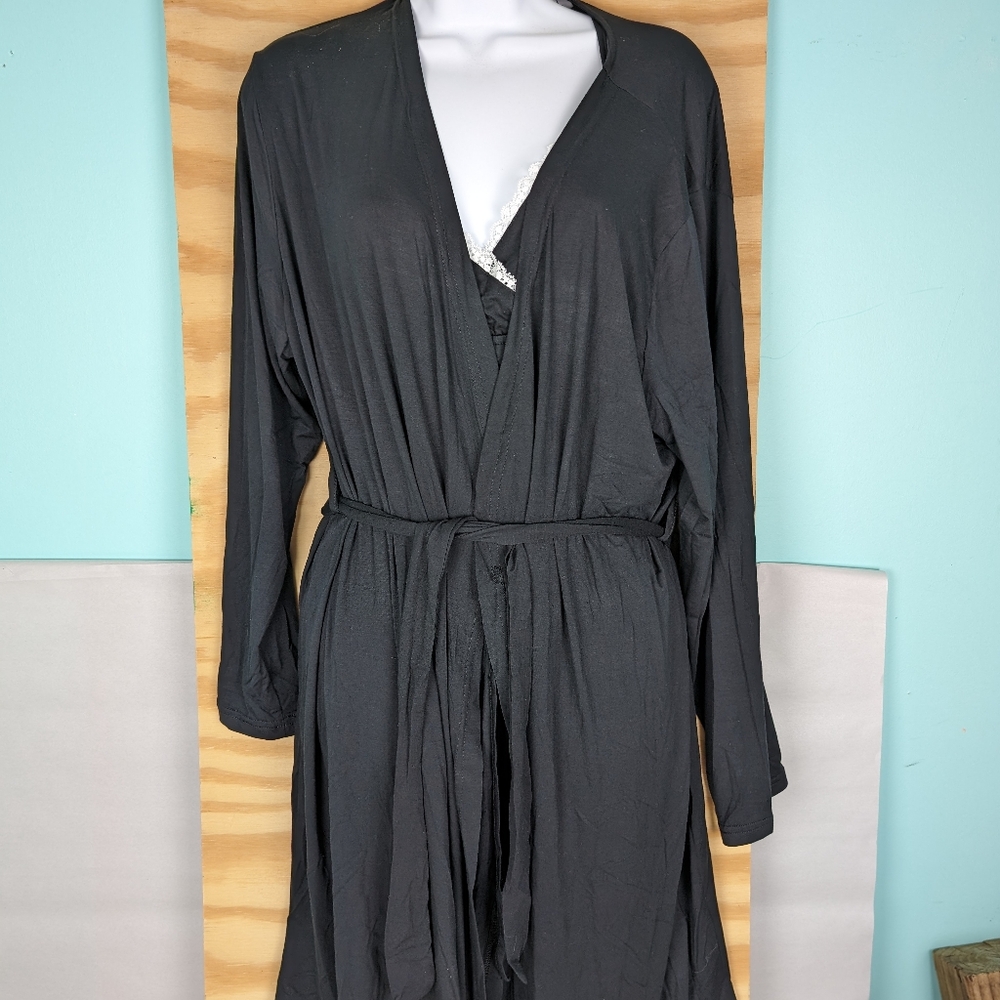 Swomog NWT maternity robe and very pregnancy PJ's, women's size large, black